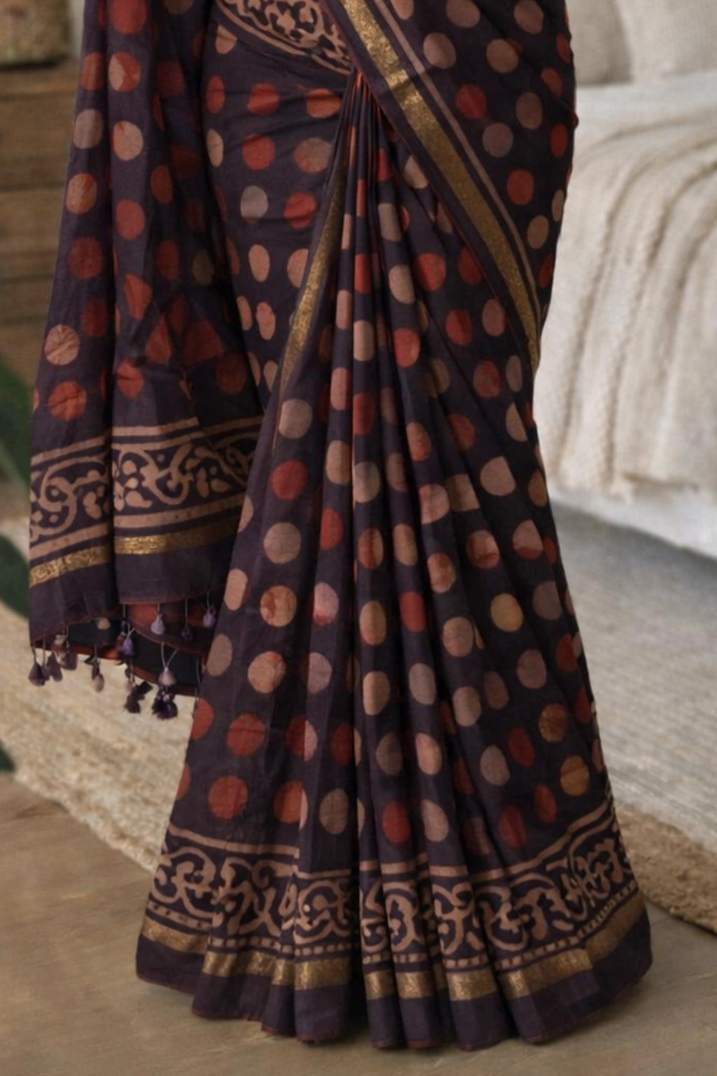 Jaipuri Art Silk Saree with Dabu Katch Print