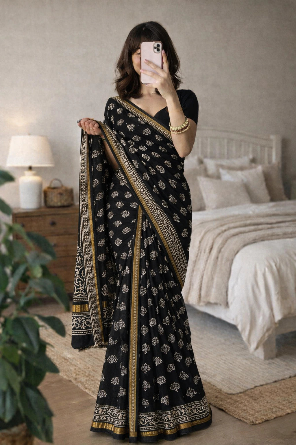 Jaipuri Handloom Art Silk Saree with Print