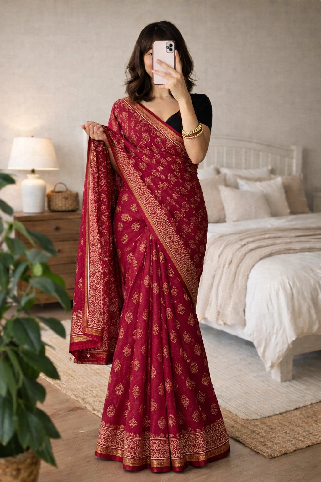 Jaipuri Handloom Art Silk Saree with Print