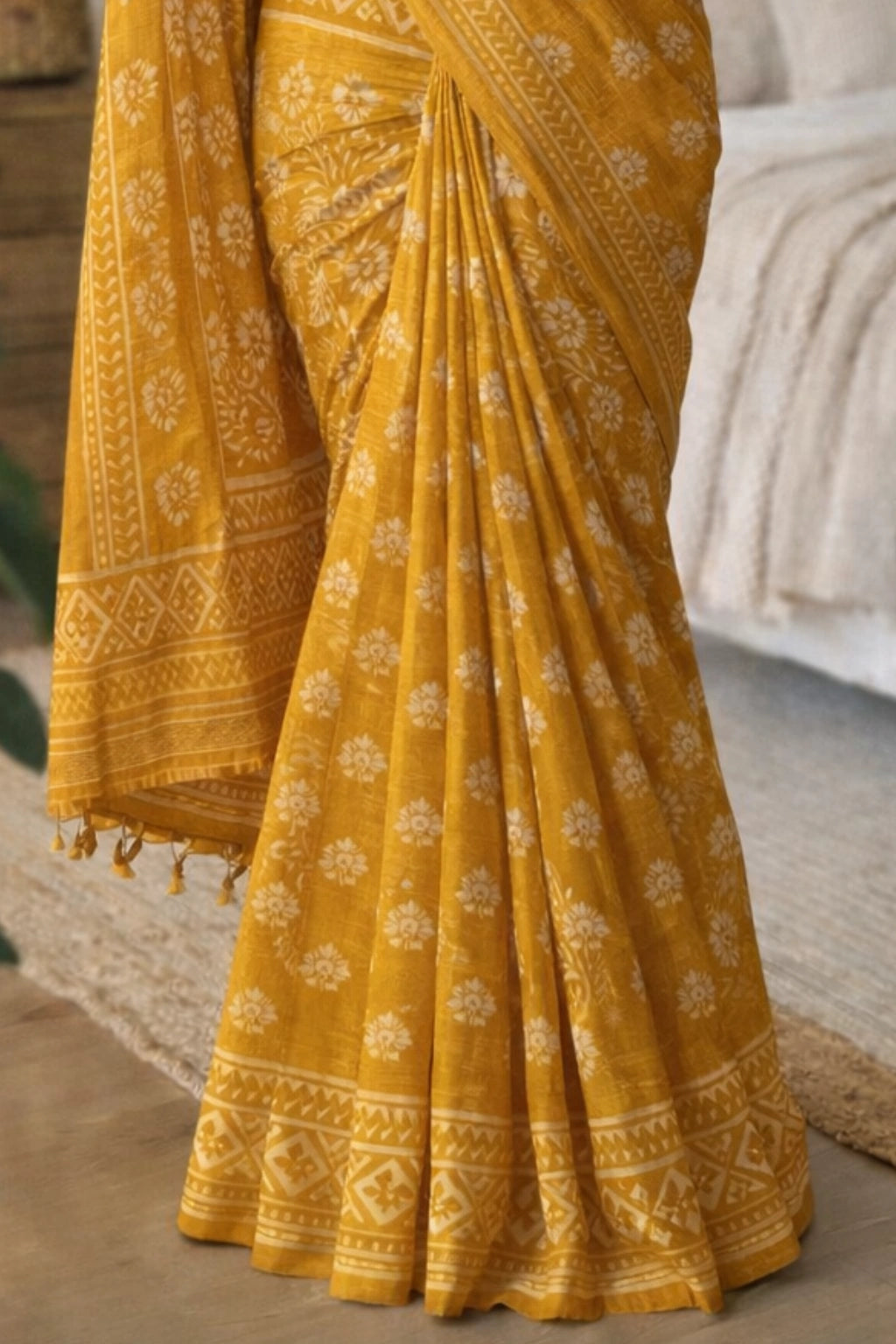 Jaipuri Handloom Art Silk Saree with Print